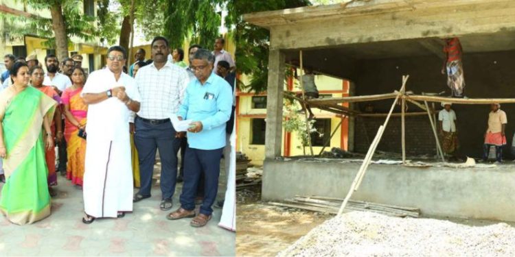 பல்வேறு திட்ட பணிகளை ஆய்வு செய்த அமைச்சர்