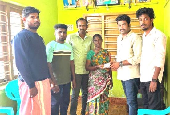 தமிழக வெற்றி கழகம் சார்பாக உதவி தொகை