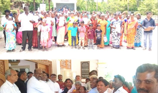 தலித் கிறிஸ்தவர்கள் மனு அளிக்கும் போராட்டம்