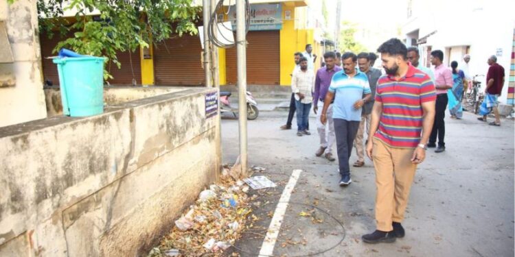 குடிநீர் மற்றும் தூய்மை பணிகள் குறித்து ஆணையாளர்  ஆய்வு