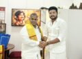 அமைச்சர் என். ஆனந்தை நேரில் சந்தித்த அமைச்சர்