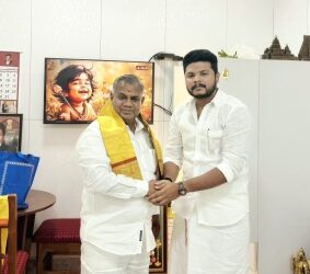 அமைச்சர் என். ஆனந்தை நேரில் சந்தித்த அமைச்சர்