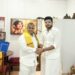 அமைச்சர் என். ஆனந்தை நேரில் சந்தித்த அமைச்சர்